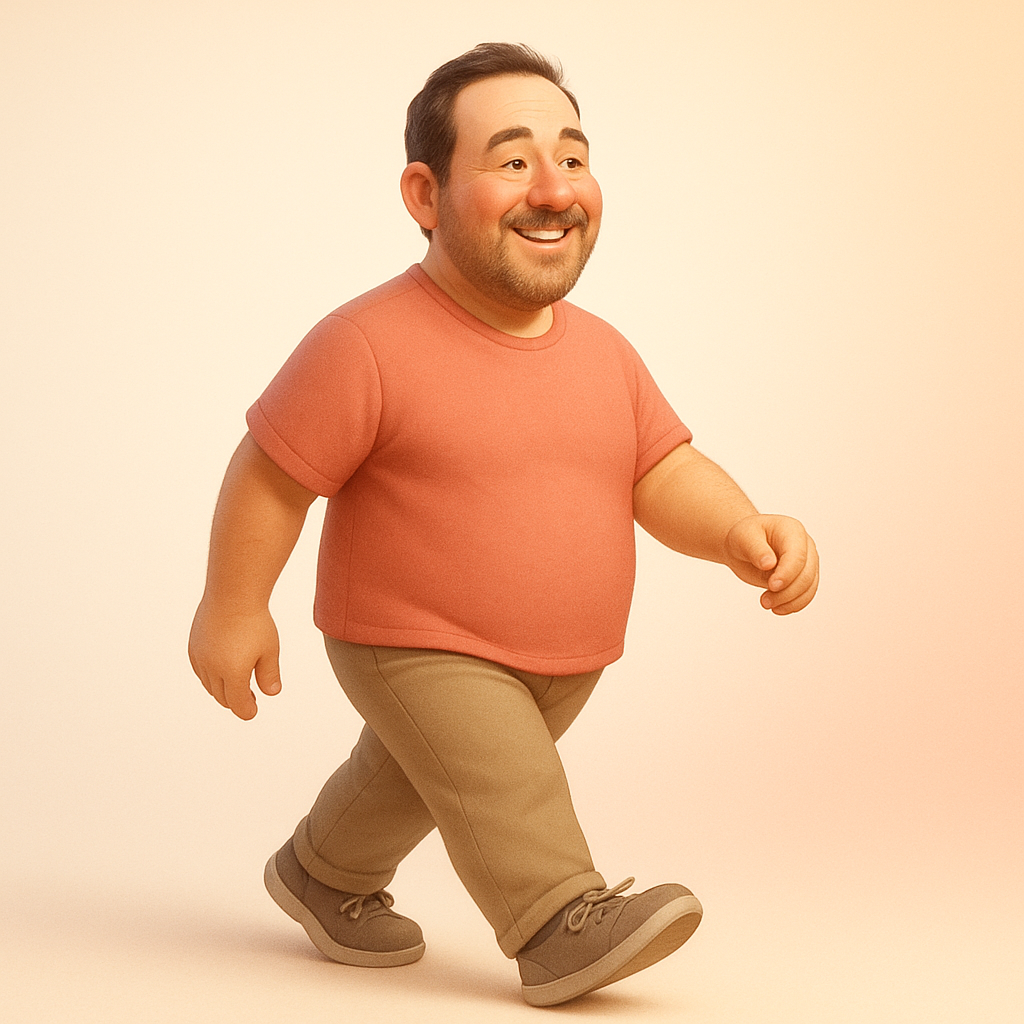 Illustration of a man walking with easy energy